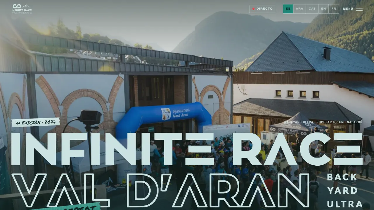 Captura de la web de Infinite Race Val d'Aran