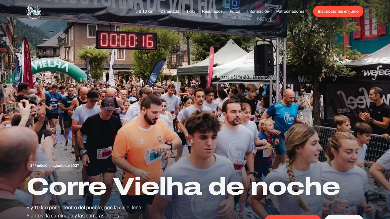 Captura de la web de Era Nocturna de Vielha